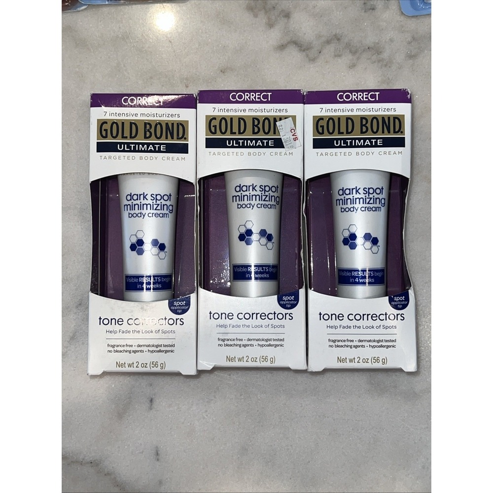 3 Pack Gold Bond Ultimate Dark Spot Minimizing‎ Body Cream Tone Corrector 2oz Ea